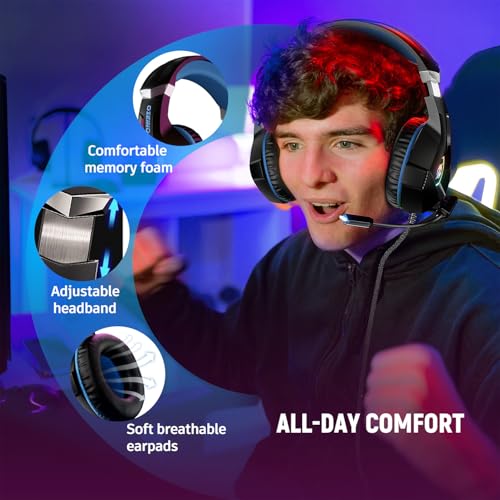 Ozeino - 7.1 Surround Sound Gaming Headset with Noise Cancelling Mic & RGB Light