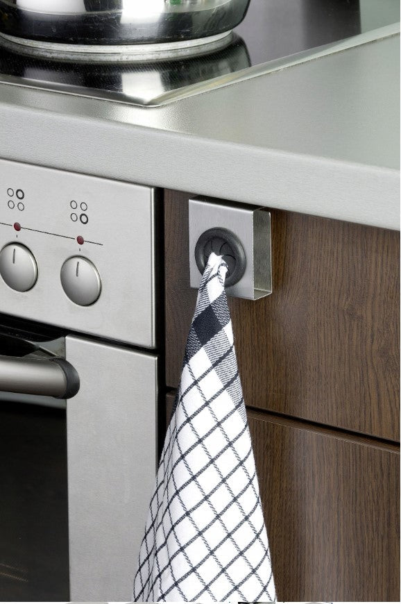 Livarno - 2x Kitchen towel rack 60x50x40mm silver For door