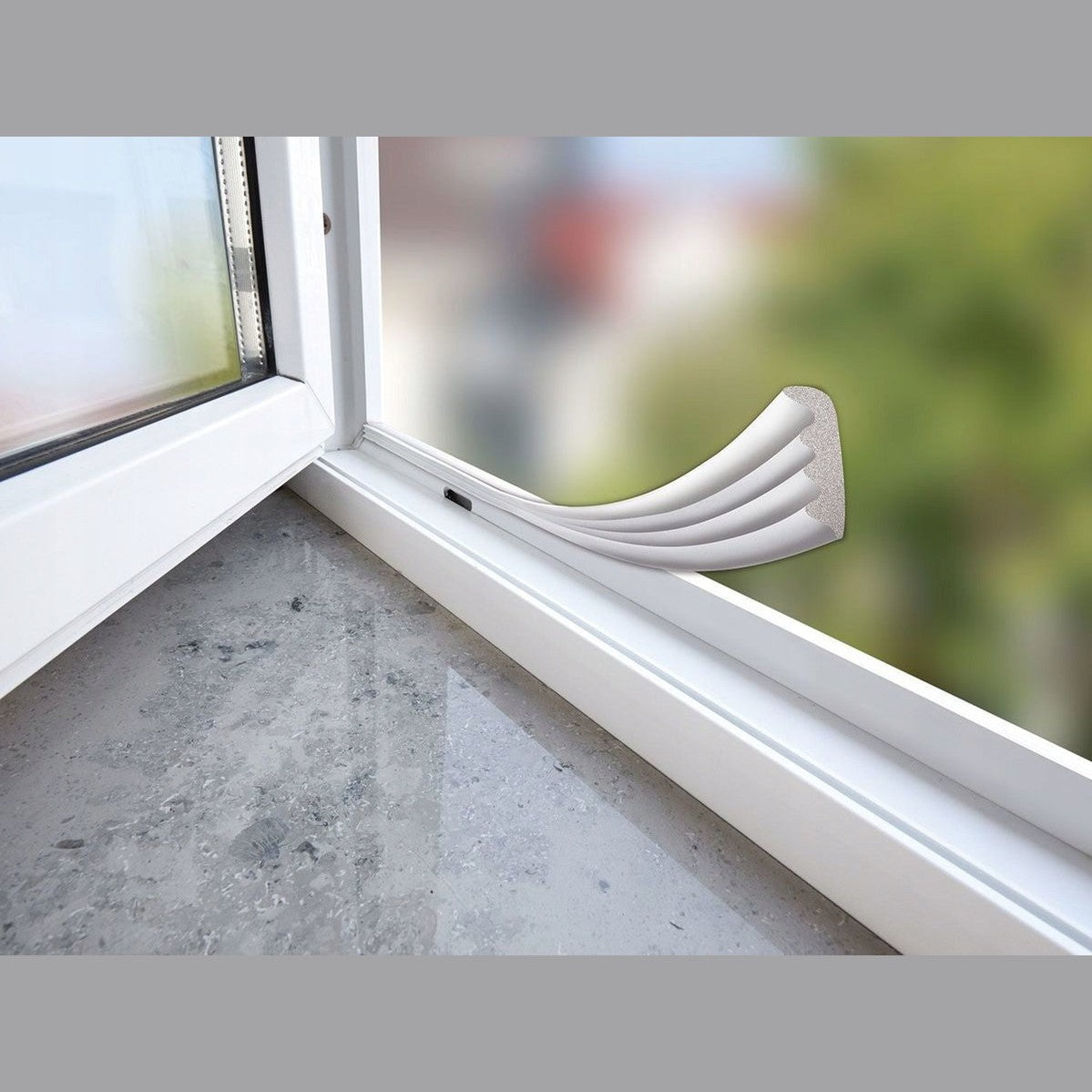 Self-adhesive foam weatherstrip with W-shaped profile from Parkside