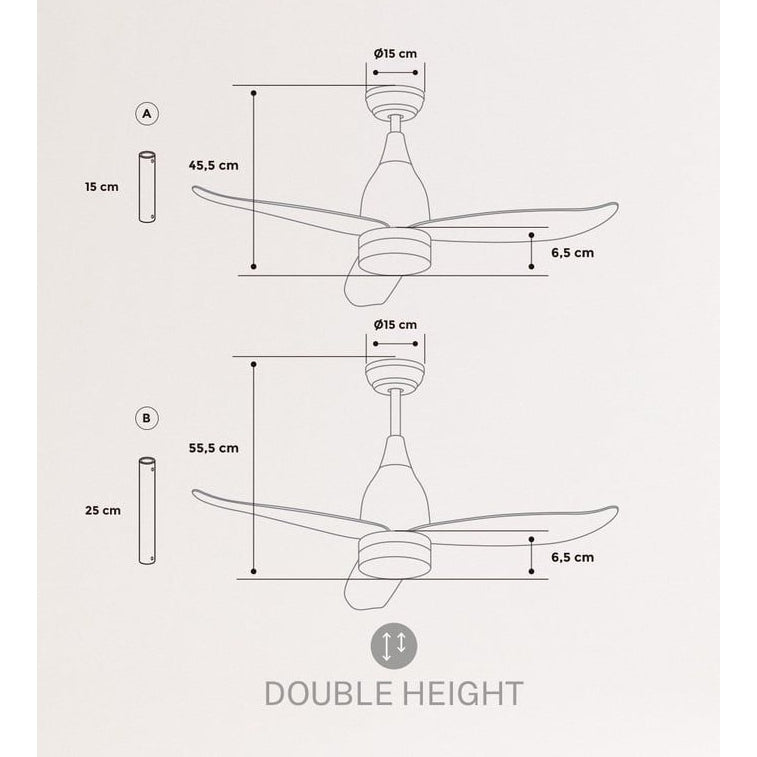 Create - Windhelix Ceiling Fan / Quiet /Diameter 112 Cm / 6 Speeds Summer Winter Operation