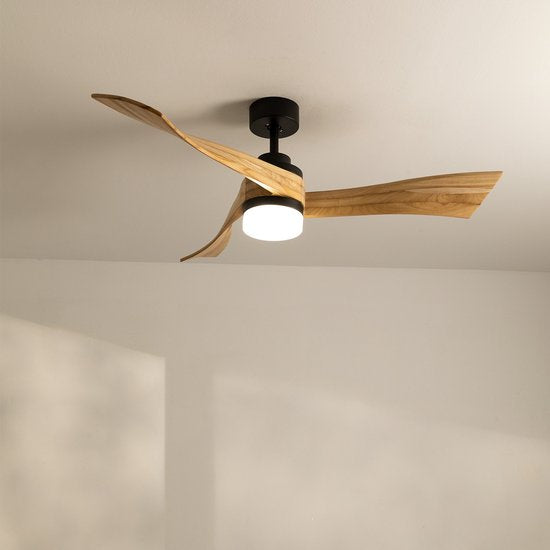 Create - WindCurve Ceiling Fan 40w Silent Ø132 Cm / 6 Speeds / Summer Winter Function / Black (With Light)