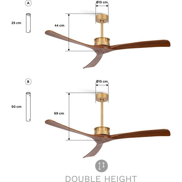 Create - WindLarge Dc - Ultra-quiet Xl 40 W Dc Ceiling Fan / Gold with Dark Wood