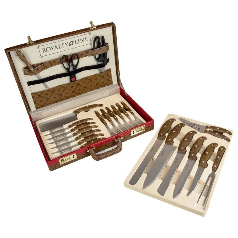 Royalty Line - 24 Piece Kitchen Knife Set With Case
