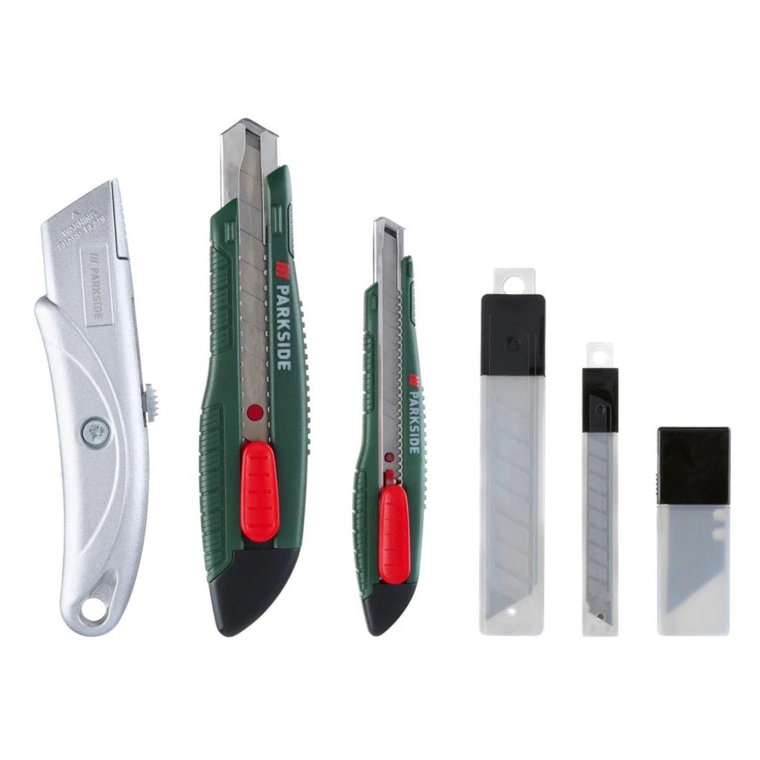 Parkside 33-piece carpet cutter set with retractable and replaceable blades for precise cutting