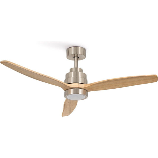 Create - Wind Stylance Ceiling Fan 40w Silent Ø132 Cm /With Remote Control / 6 Speeds / Summer/winter Function / Nickel (With Light)
