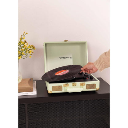 Create - Portable Turntable With Bluetooth / Pastel Green