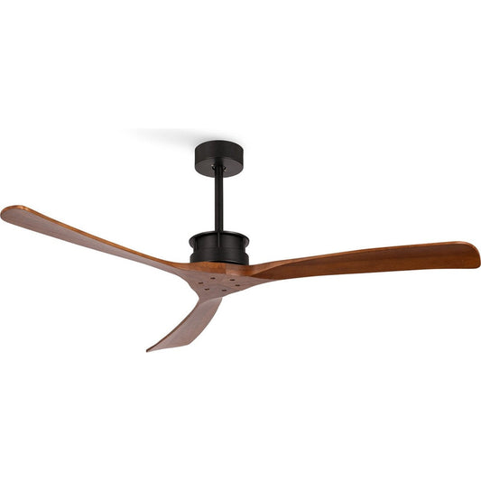 Create - Wind Large Ceiling Fan 40w Silent Xl Ø152 Cm / Summer/winter Function / 6 Speeds / Black With Dark Wood