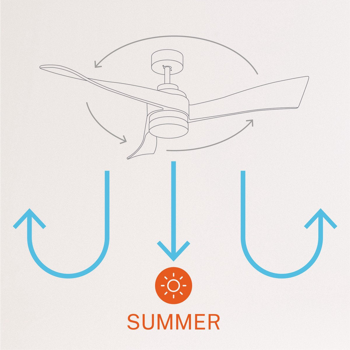 Create - Wind Curve Ceiling Fan 40w Silent Ø132 Cm / 6 Speeds / Summer Winter Function / Black (With Light)