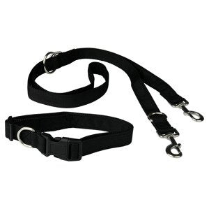 zoofari - Dog Collar with Leash (S, Black)