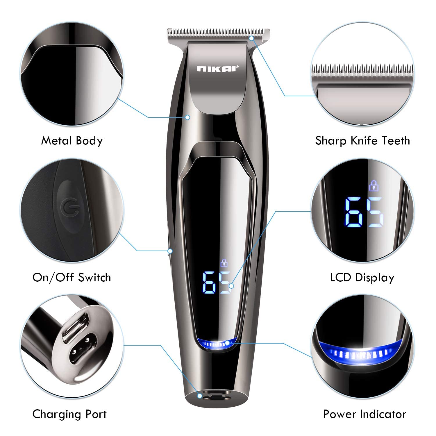 Nikai - Rechargeable Men's Hair Professional Cutting Kit