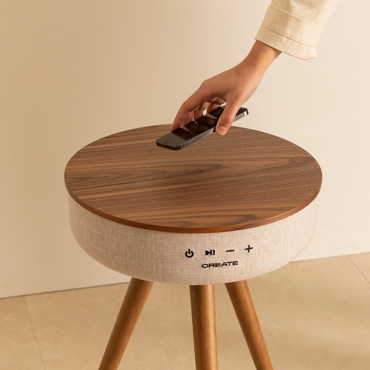 Create - Speaker Table With 360º Sound / Bluetooth And Wireless Charging