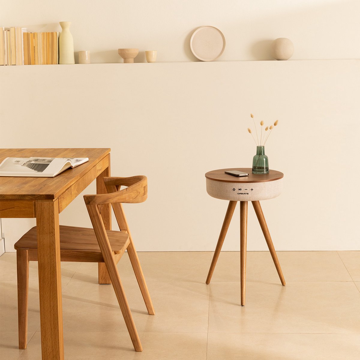 Create - Speaker Table With 360º Sound / Bluetooth And Wireless Charging