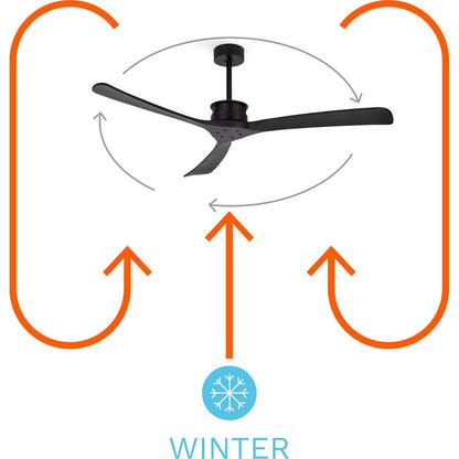 Create - Windlarge Ceiling Fan 40w Silent Xl Ø152 Cm / Summer/winter Function / 6 Speeds