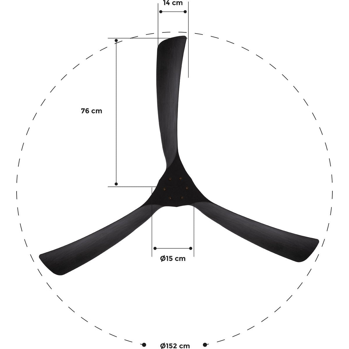 Create - Windlarge Ceiling Fan 40w Silent Xl Ø152 Cm / Summer/winter Function / 6 Speeds