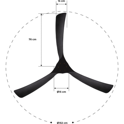 Create - Windlarge Ceiling Fan 40w Silent Xl Ø152 Cm / Summer/winter Function / 6 Speeds