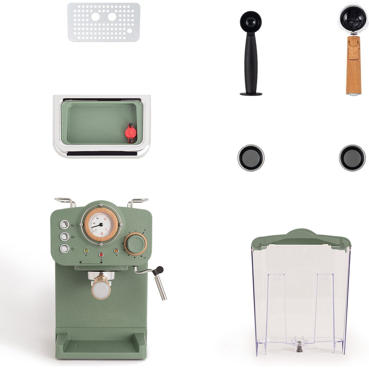 Create - Thera Matt Retro Express Coffee Maker / Green / 1100W