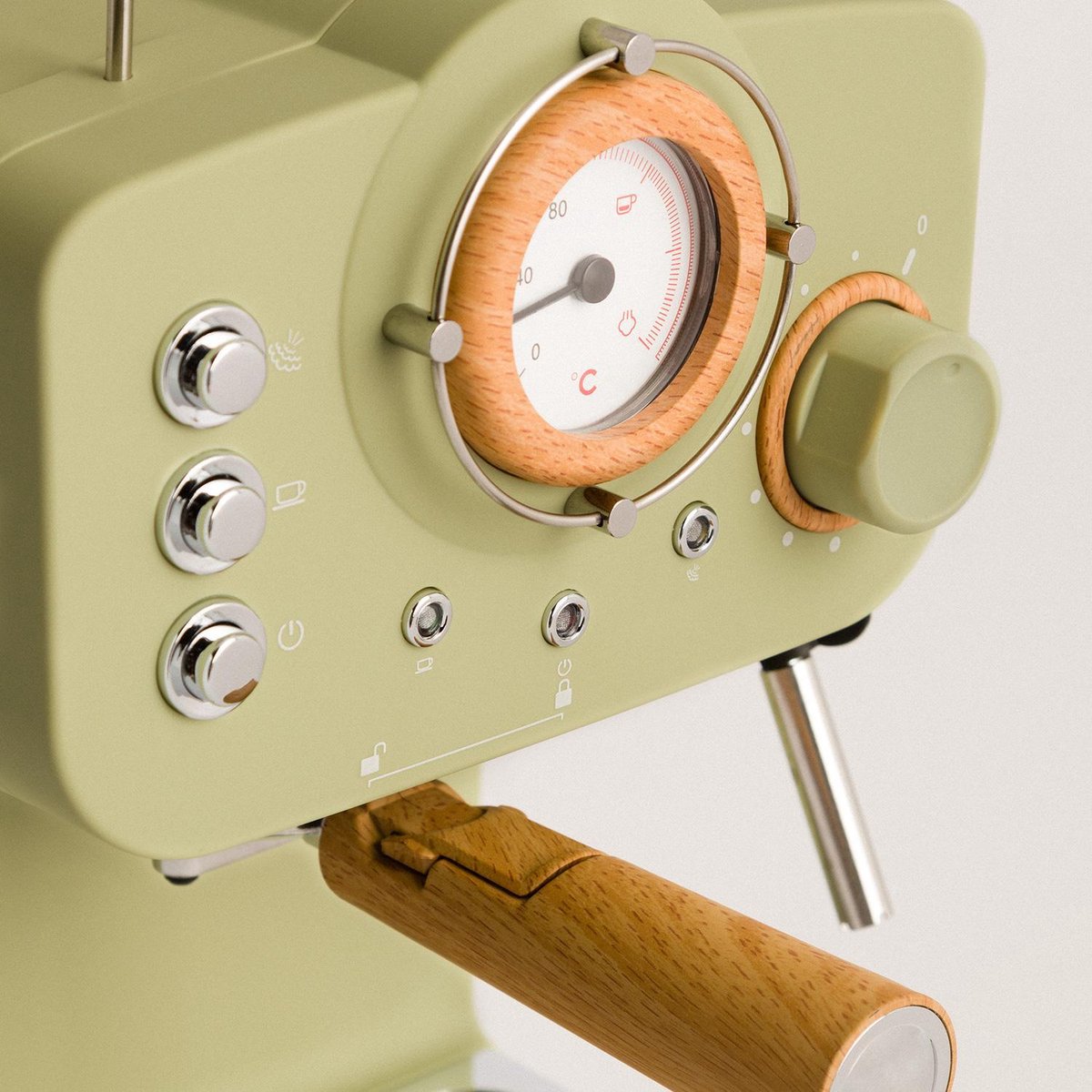 Create - Thera Matt Retro Express Coffee Machine / Matt Green / 1100W