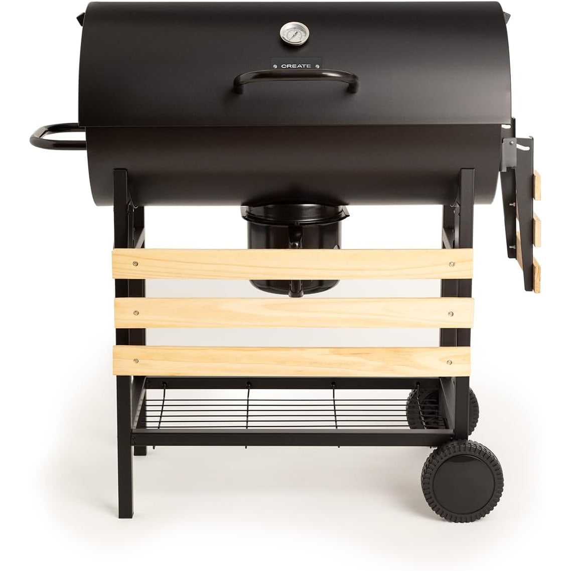 Create - BBQ Smoker Charcoal Grill With Wheels