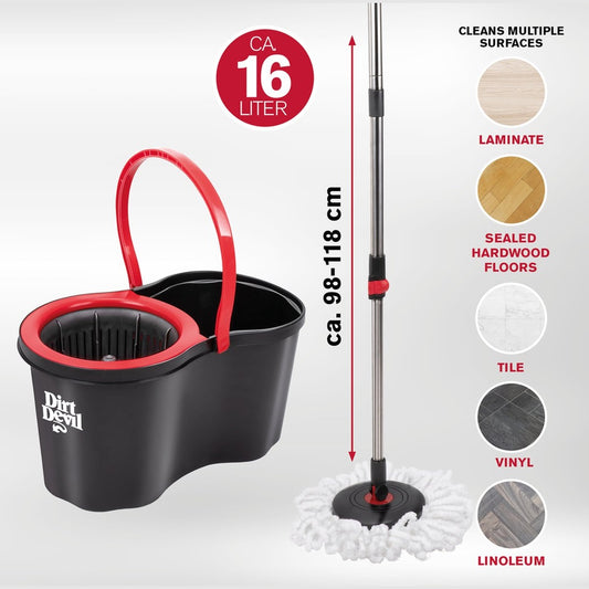 Dirt Devil - Mop System with Wringer – 16 L Bucket