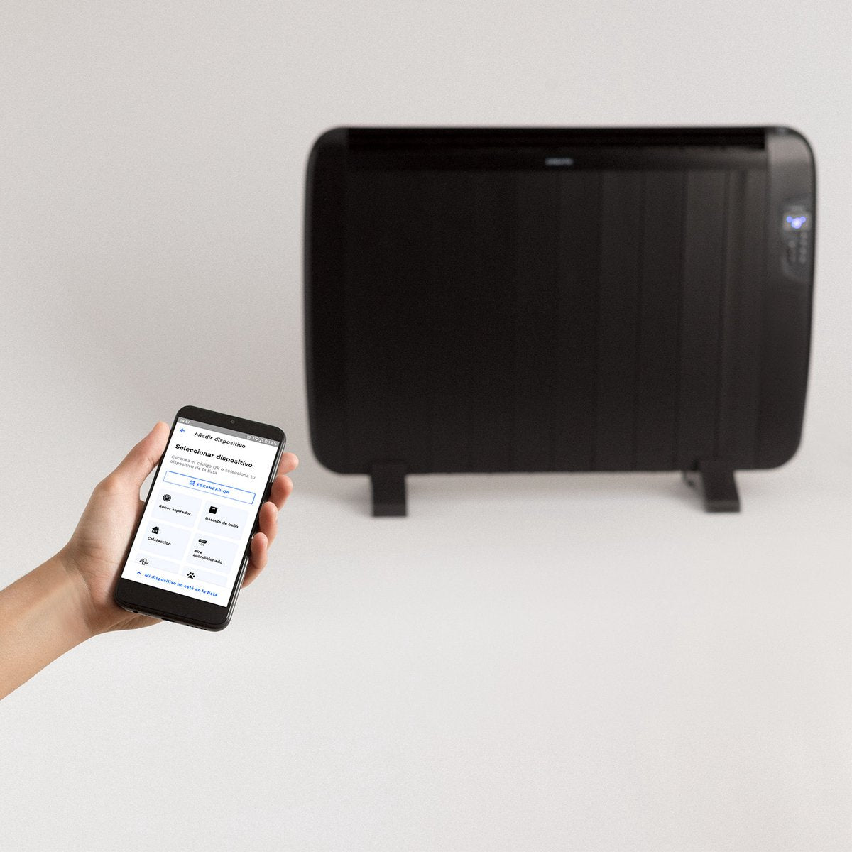 Create - WARM SLIM 1500W – Black Electric Convector Heater with WiFi, 24-Hour Timer, and Energy-Efficient Operation