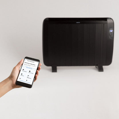 Create - WARM SLIM 1500W – Black Electric Convector Heater with WiFi, 24-Hour Timer, and Energy-Efficient Operation