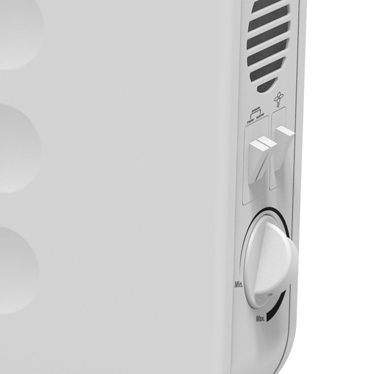 Create - HEATBOX – Electric Convector Heater Black with Fan and Hot Air Function, 2000W