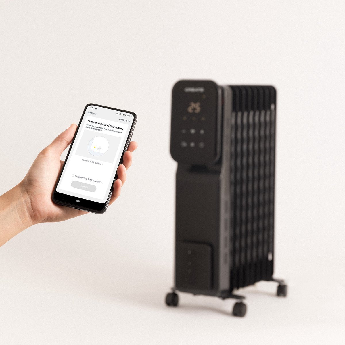 Create - Warm Connect – 2000W Oil Radiator with WiFi, Black
