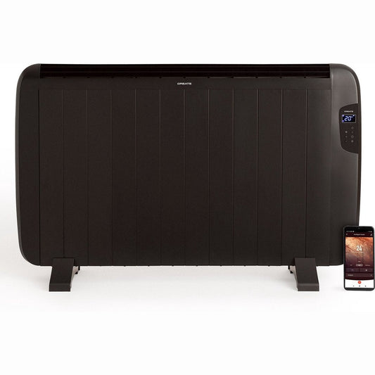 Create - WARM SLIM 1500W – Black Electric Convector Heater with WiFi, 24-Hour Timer, and Energy-Efficient Operation