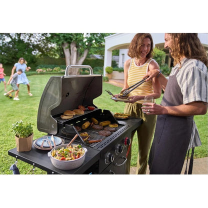 Grillmeister - Memphis Gas BBQ – 3 Burners, Stainless Steel Lid, Folding Side Tables