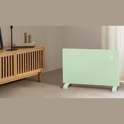 Create - WARM CRYSTAL 2000W – Green Electric Glass Convector with WiFi, LED Touch Screen, and 2 Power Levels