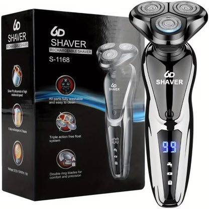 Shaver Rechargeable Electric Shaver for Men, Model S-1168, Triple Action Free Float System, Fully Washable, Digital Display : Amazon.sg: Beauty