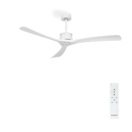 CREATE - WIND LARGE DC Ceiling Fan, 6 Speeds, Quiet, Programmable Timer, Dual Height, White Blades