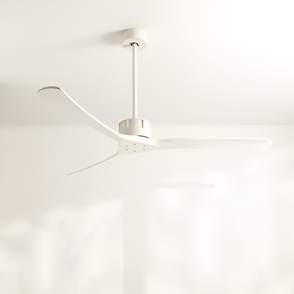 CREATE - WIND LARGE DC Ceiling Fan, 6 Speeds, Quiet, Programmable Timer, Dual Height, White Blades