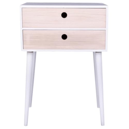 House Nordic Rimini White Bedside Table with 2 Drawers