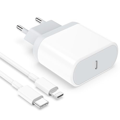 Anigaduo 25W USB C Charger with 6.6ft cable for iPhone, compact and lightweight design