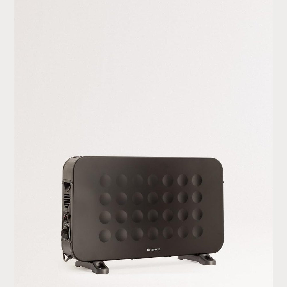 Create - HEATBOX – Electric Convector Heater Black with Fan and Hot Air Function, 2000W