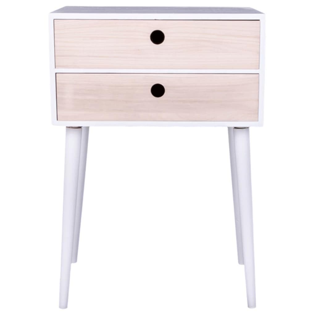 House Nordic Rimini White Bedside Table with 2 Drawers