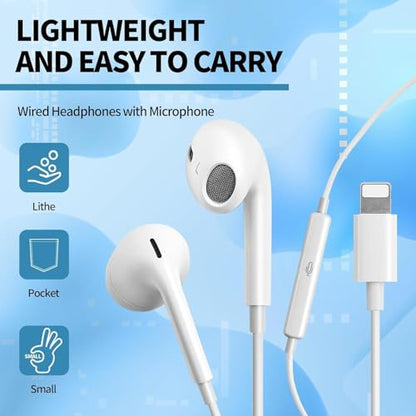 Casemetro 2-packs Headphones With Lightning Connector for Iphone - High-quality Sound