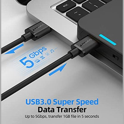 Sunguy Usb 3.0 Cable Short, 0.3 M, Compatible With Usb Devices, Super Speed 5 Gbps