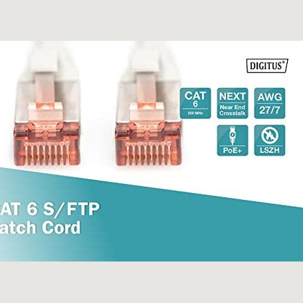 Digitus Cat 6 Ethernet Cable, Rj45, Compatible With Multiple Devices, Low Smoke Zero Halogen