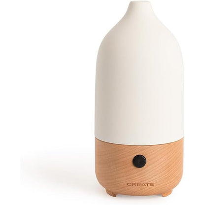CREATE - Aroma Ceramic Aroma Diffuser and Mini Humidifier – Cream White (100 ml) 