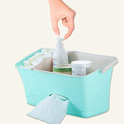Obahdirry Green Bed Hanging Storage Box for Diapers and Baby Essentials