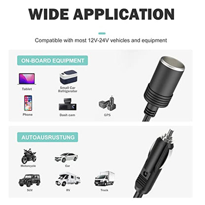 Enisina Cigarette Lighter Splitter 12v/24v Adapter - Connect Multiple Devices