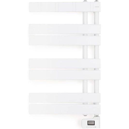 Create - Warm Towel Modern/Electric Towel Rail White / 80 x 50 cm / 2 in 1, 6 Operating Modes, LCD Display, Timer up to 24 Hours, 400 W