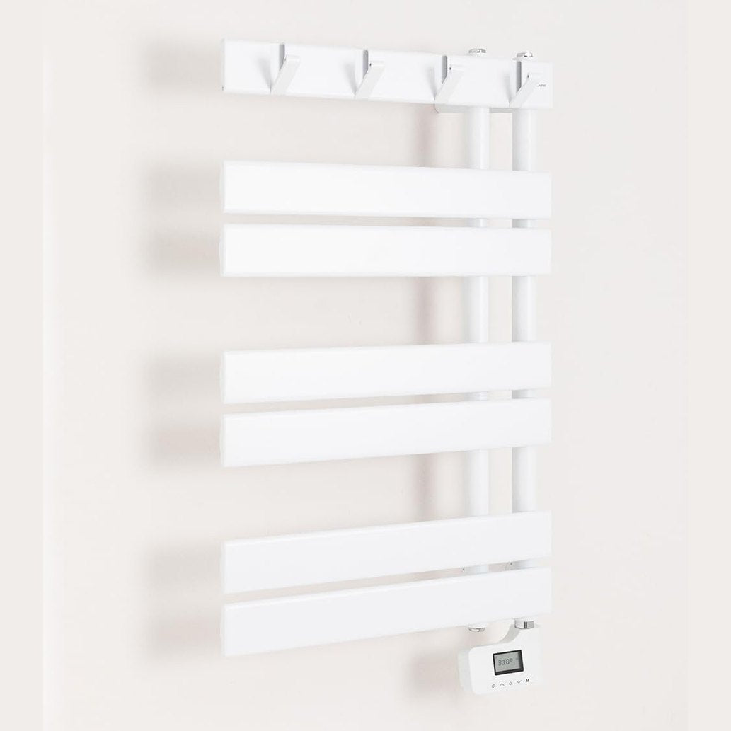 Create - Warm Towel Modern/Electric Towel Rail White / 80 x 50 cm / 2 in 1, 6 Operating Modes, LCD Display, Timer up to 24 Hours, 400 W