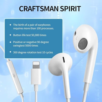Casemetro 2-packs Headphones With Lightning Connector for Iphone - High-quality Sound