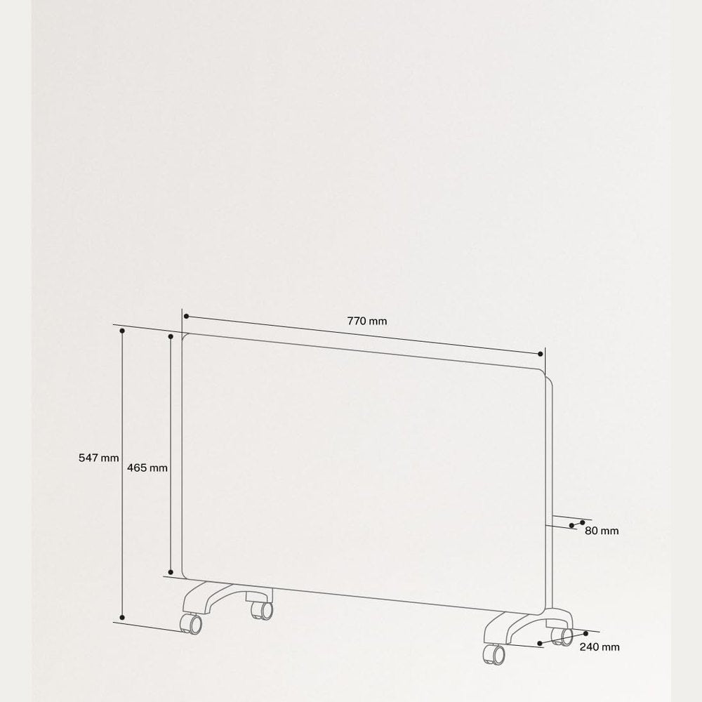 Create - WARM CRYSTAL 2000W – Black Electric Glass Convector with WiFi, LED Touch Screen, and 2 Power Levels