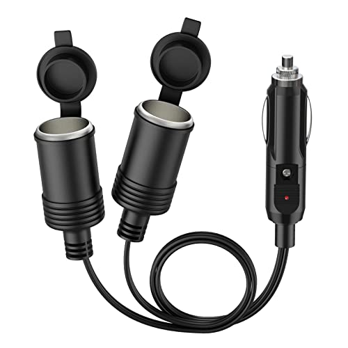 Enisina Cigarette Lighter Splitter with dual sockets and LED indicator