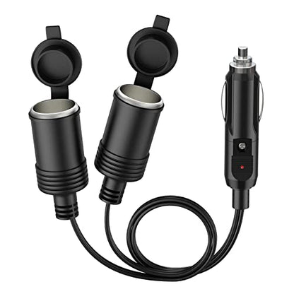 Enisina Cigarette Lighter Splitter with dual sockets and LED indicator