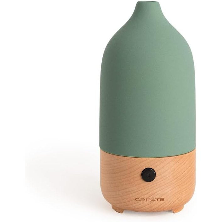 CREATE - Aroma Ceramic Aroma Diffuser and Mini Humidifier – Sage Green (100 ml) 